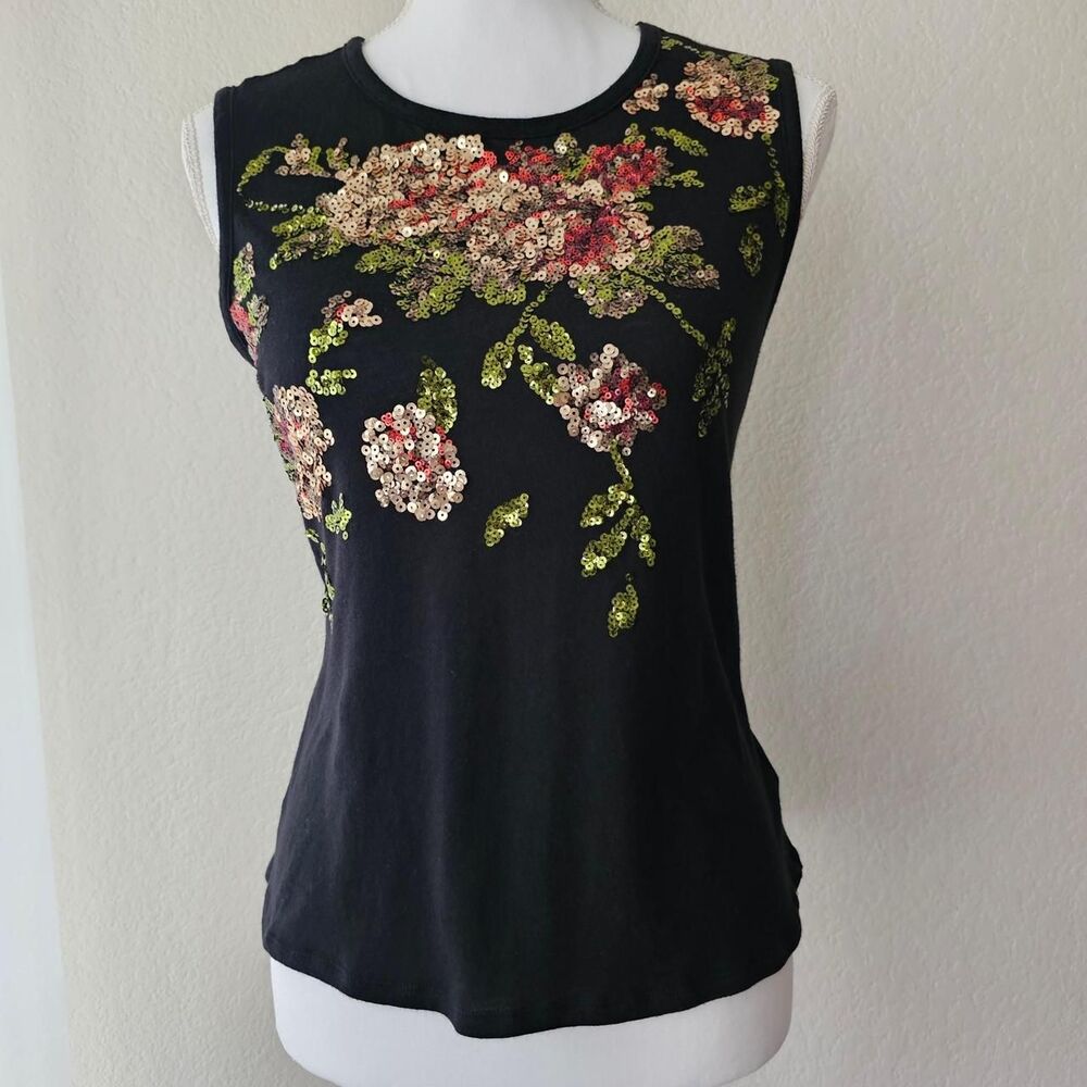 Express Fairycore Back Sequin Floral Tank Top Size XS